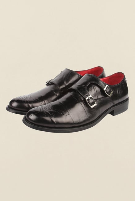 Cobblerz Black Leather Monk Shoes Cobblerz Black Leather Monk Shoes