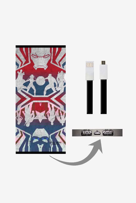 Macmerise UNP8KMMM0494 Reflection Ironman 8000 mAh Universal POwer Bank with Dual USB Output Macmerise UNP8KMMM0494 Reflection Ironman 8000 mAh Universal POwer Bank with Dual USB Output