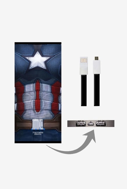 Macmerise UNP8KMMM0512 Suit up Captain 8000 mAh Universal POwer Bank with Dual USB Output Macmerise UNP8KMMM0512 Suit up Captain 8000 mAh Universal POwer Bank with Dual USB Output