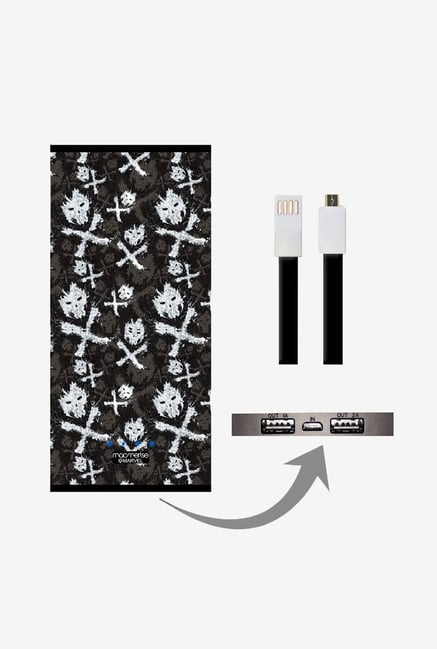 Macmerise UNP8KMMM0536 Symbolic Cross Bones 8000 mAh Universal POwer Bank with Dual USB Output Macmerise UNP8KMMM0536 Symbolic Cross Bones 8000 mAh Universal POwer Bank with Dual USB Output