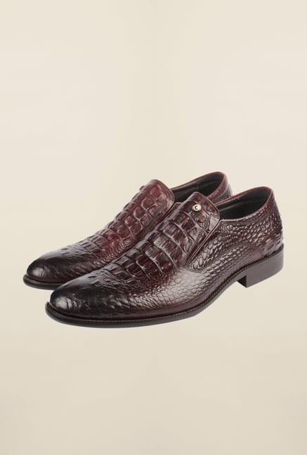 Cobblerz Wine Leather Slip-On Shoes Cobblerz Wine Leather Slip-On Shoes