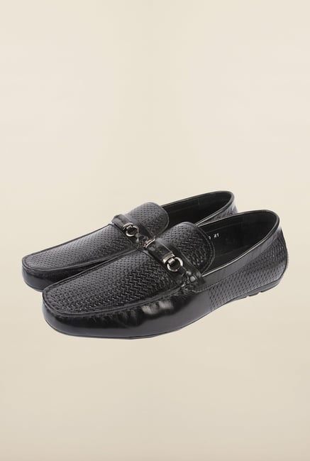Cobblerz Black Leather Formal Moccasins Cobblerz Black Leather Formal Moccasins