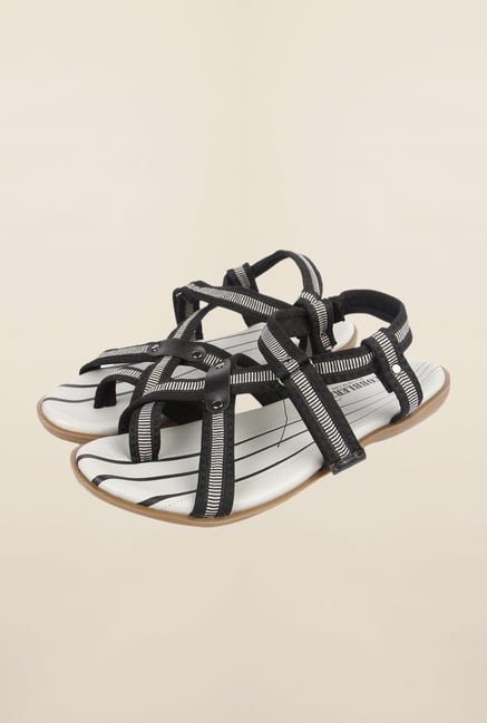 Cobblerz White & Black Back Strap Sandals Cobblerz White & Black Back Strap Sandals