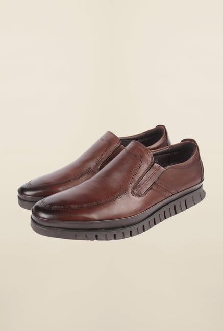 Cobblerz Brown Leather Formal Slip-Ons Cobblerz Brown Leather Formal Slip-Ons