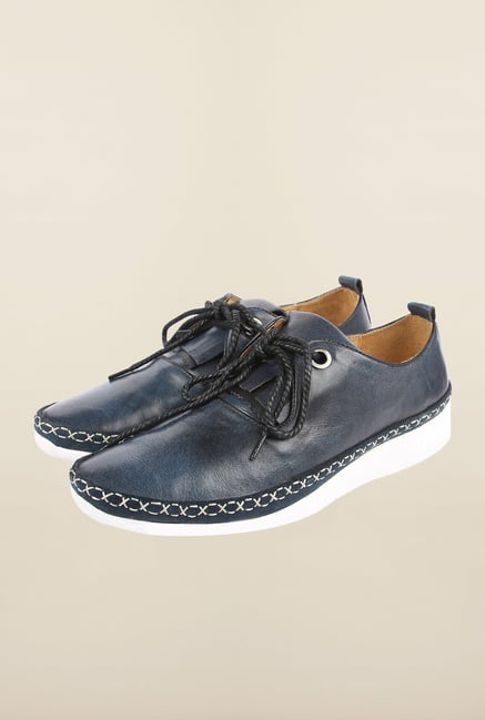 Cobblerz Navy Leather Casual Shoes Cobblerz Navy Leather Casual Shoes