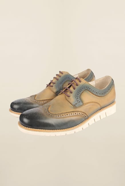 Cobblerz Green & Tan Brogue Shoes Cobblerz Green & Tan Brogue Shoes