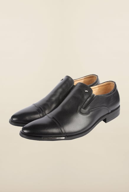 Cobblerz Black Leather Slip-On Shoes Cobblerz Black Leather Slip-On Shoes