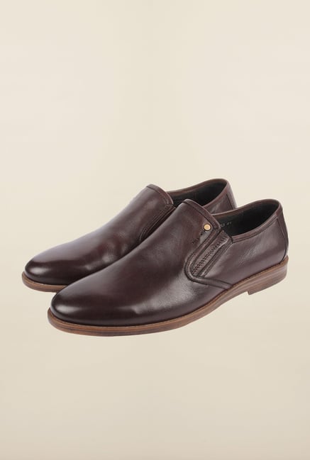 Cobblerz Coffee Leather Slip-Ons Cobblerz Coffee Leather Slip-Ons