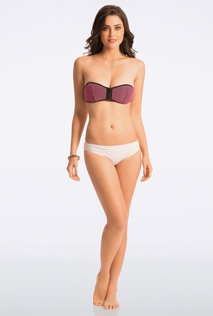 Pretty Secrets Pink & White Netted Strapless Bikini Set Pretty Secrets Pink & White Netted Strapless Bikini Set