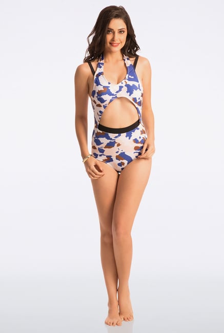 Pretty Secrets White Printed Open Front Monokini Pretty Secrets White Printed Open Front Monokini