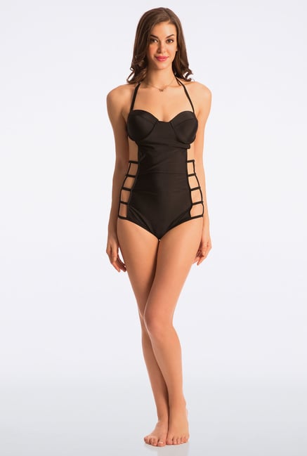 Pretty Secrets Black Solid Beach Monokini Pretty Secrets Black Solid Beach Monokini