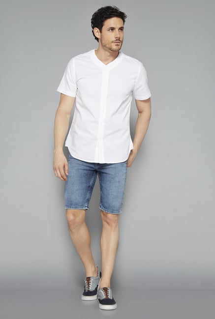 Nuon Blue Solid Shorts Nuon Blue Solid Shorts