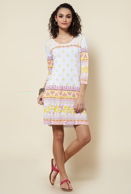 Zudio White Printed Dress Zudio White Printed Dress