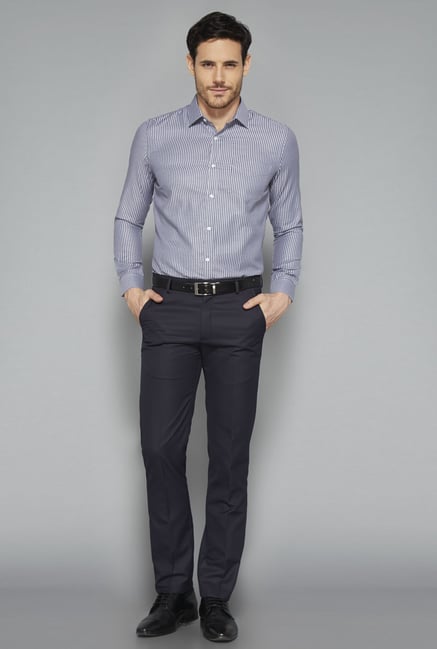 Weststreet Grey Striped Slim Fit Shirt Weststreet Grey Striped Slim Fit Shirt