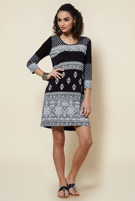 Zudio Black Printed Dress Zudio Black Printed Dress