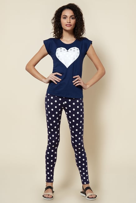 Zudio Navy Skinny Fit Leggings Zudio Navy Skinny Fit Leggings