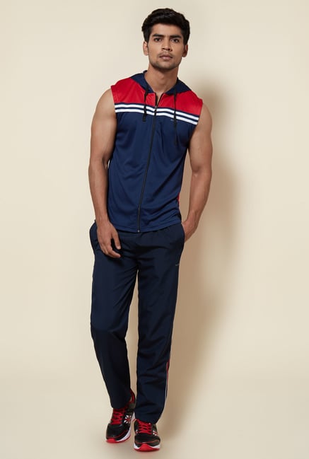Zudio Navy & Red Striped Hoodie Zudio Navy & Red Striped Hoodie