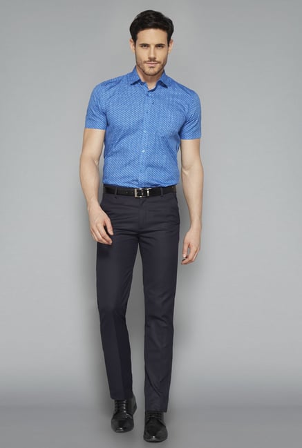 Weststreet Blue Printed Slim Fit Shirt Weststreet Blue Printed Slim Fit Shirt