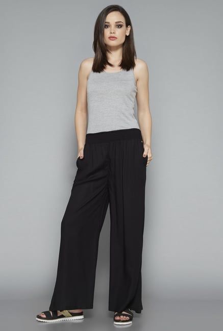 Nuon Black Solid Pant Nuon Black Solid Pant