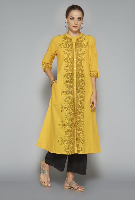 Utsa Yellow Printed Kurta Utsa Yellow Printed Kurta