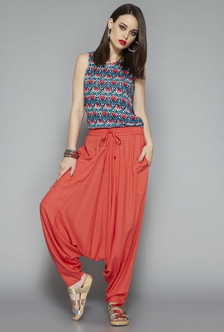 Bombay Paisley Coral Afghan Pant Bombay Paisley Coral Afghan Pant