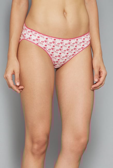 Wunderlove Pink, White, Grey Printed Panties (Pack Of 4) Wunderlove Pink, White, Grey Printed Panties (Pack Of 4)