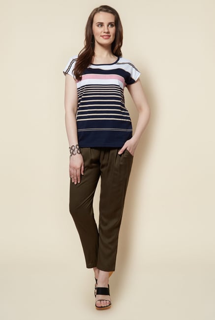Zudio Olive Solid Pant Zudio Olive Solid Pant