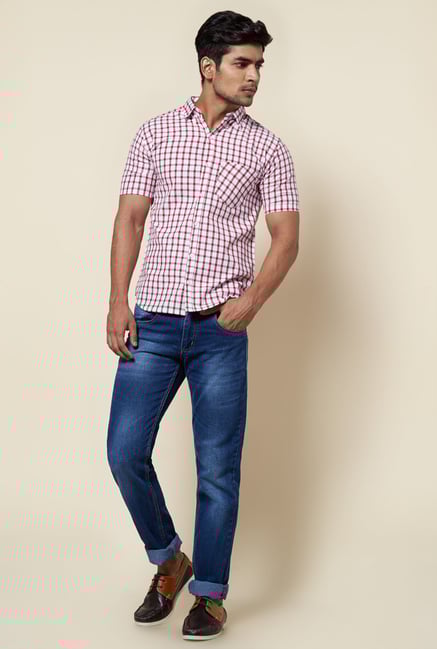 Zudio Red & White Checks Shirt Zudio Red & White Checks Shirt