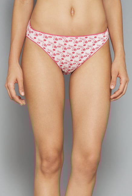 Wunderlove Pink, Grey Printed Panties (Pack Of 4) Wunderlove Pink, Grey Printed Panties (Pack Of 4)