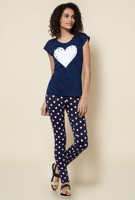Zudio Navy Printed Joy T Shirt Zudio Navy Printed Joy T Shirt
