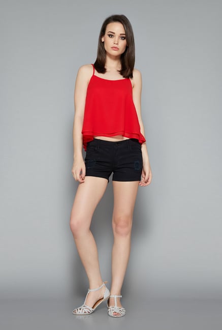 Nuon Black Distressed Shorts Nuon Black Distressed Shorts