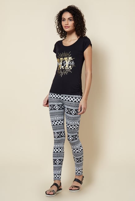 Zudio Black Printed Cotton T Shirt Zudio Black Printed Cotton T Shirt