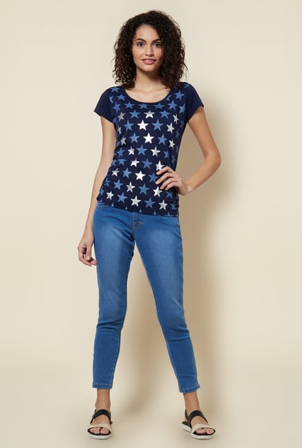 Zudio Navy Printed T Shirt Zudio Navy Printed T Shirt