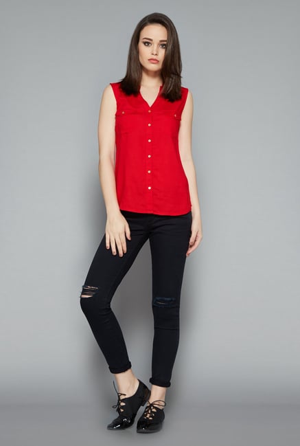 Nuon Red Solid Top Nuon Red Solid Top