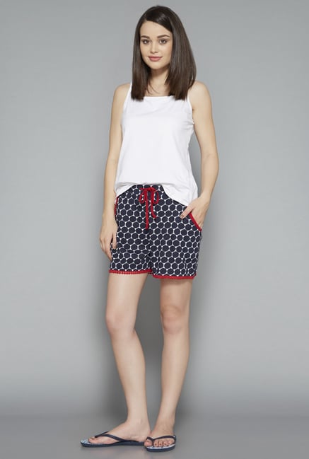 Intima Navy Geometric Printed Shorts Intima Navy Geometric Printed Shorts