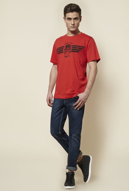 Zudio Coral Printed T Shirt Zudio Coral Printed T Shirt