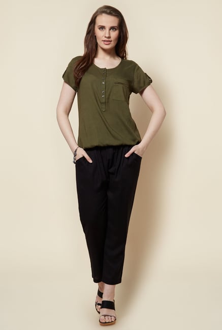 Zudio Olive Solid Lotto Blouse Zudio Olive Solid Lotto Blouse