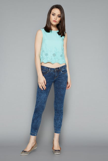 Nuon Turquoise Spencer Crop Top Nuon Turquoise Spencer Crop Top