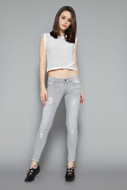 Nuon White Tally Crop Top Nuon White Tally Crop Top