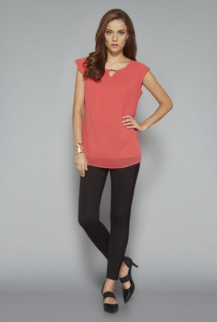 Wardrobe Coral Cranberry Blouse Wardrobe Coral Cranberry Blouse