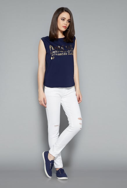 Nuon Navy Printed Top Nuon Navy Printed Top