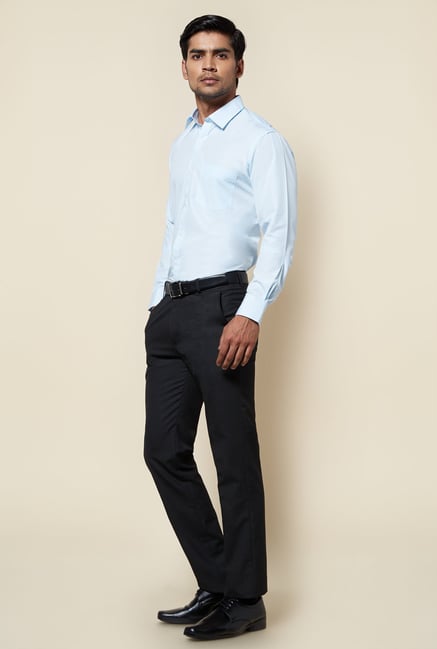 Zudio Light Blue Solid Shirt Zudio Light Blue Solid Shirt