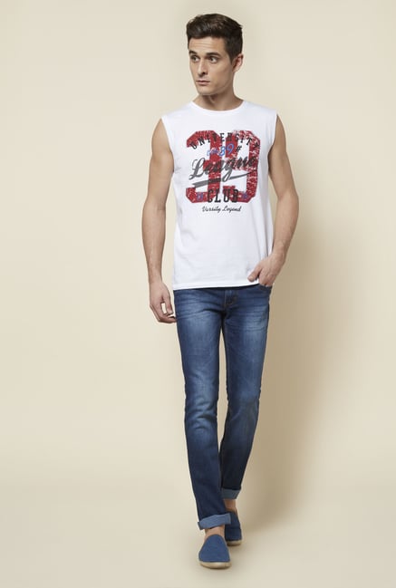 Zudio White Cotton Slim Fit T Shirt Zudio White Cotton Slim Fit T Shirt