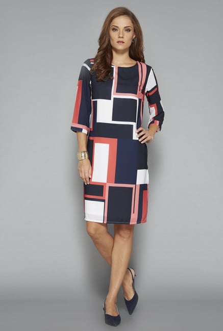 Wardrobe Navy Printed Dress Wardrobe Navy Printed Dress