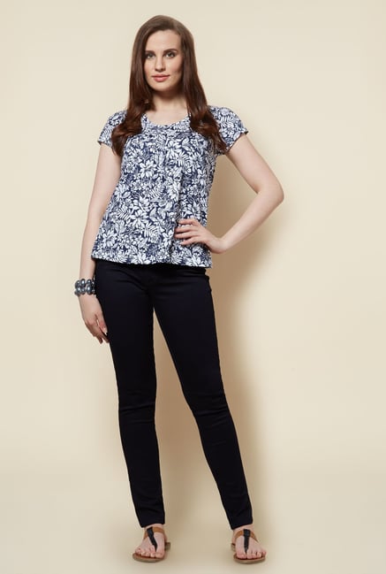 Zudio Navy Cotton Kaeiki T Shirt Zudio Navy Cotton Kaeiki T Shirt