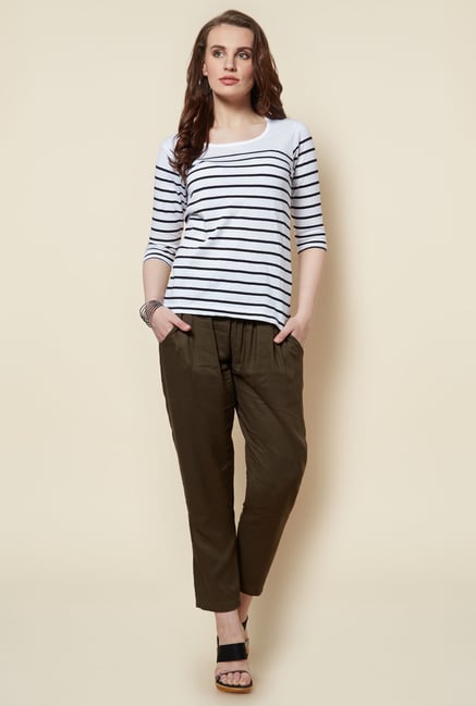 Zudio White Striped Zoe T Shirt Zudio White Striped Zoe T Shirt