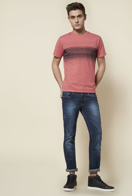 Zudio Coral Crew Neck T Shirt Zudio Coral Crew Neck T Shirt
