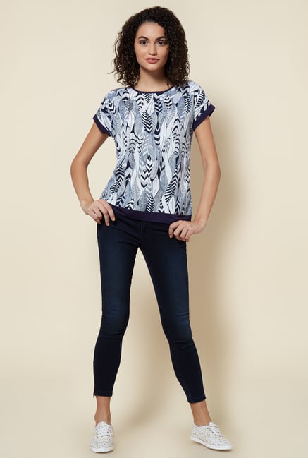 Zudio Navy Printed Katie Blouse Zudio Navy Printed Katie Blouse