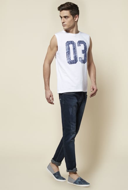 Zudio White Printed Slim Fit T Shirt Zudio White Printed Slim Fit T Shirt