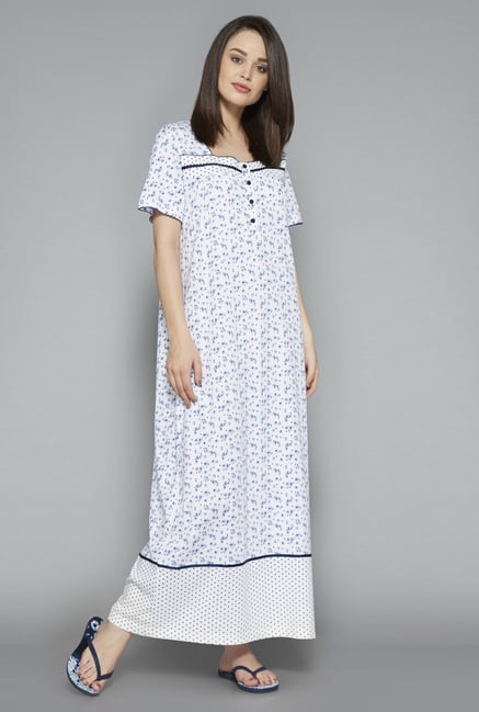Intima White Printed Nightdress Intima White Printed Nightdress